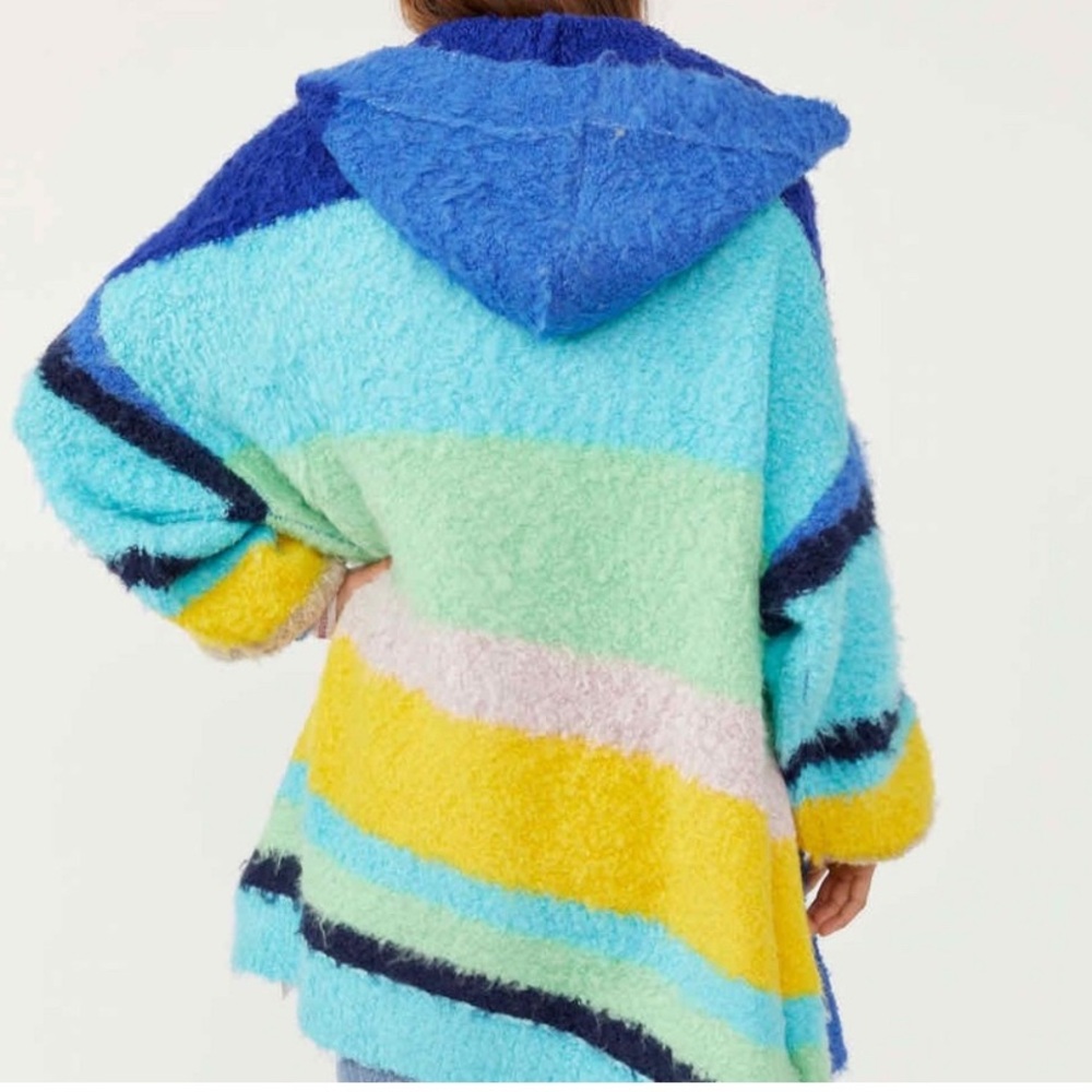 Free People Dream Team Cardi Striped Hoodie Size XL - Picture 4 of 7